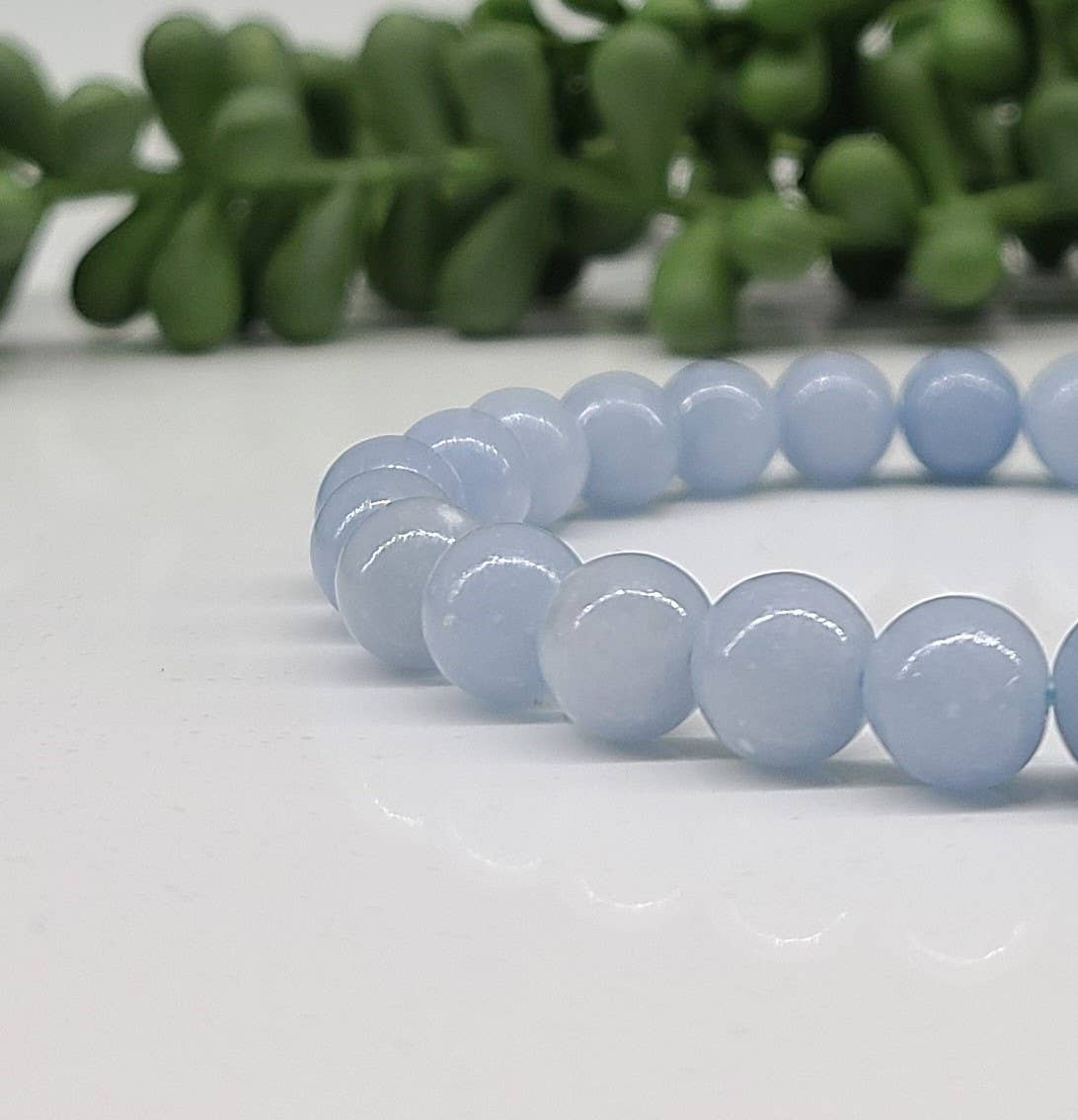 Angelite Stretchable Gemstone Bracelet 8mm