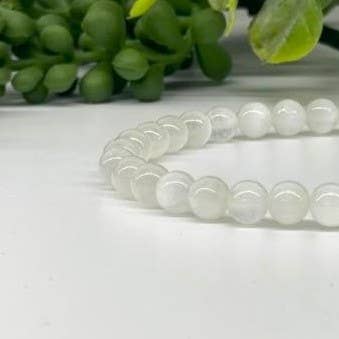 Selenite Stretchable Bracelet 6mm Beads